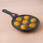 CASTrong Cast Iron Paniyaram/Appe Pan,Pre-seasoned, Nonstick, 100% Pure, Toxin-free, 7 Pit, 21cm, 1.9kg