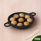 Super Smooth 20.7 cm 9 Pit/Cup Cast Iron Paniyaram/Appe Pan+ Free Spatula, Pre-seasoned, Natural Nonstick, 100% Pure, Toxin-free, 20.7 cm, 2.8kg