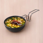100% Pure Sheet Iron Tadka Pan with Stainless Steel Handle, Pre-seasoned, Toxin-free, Induction
