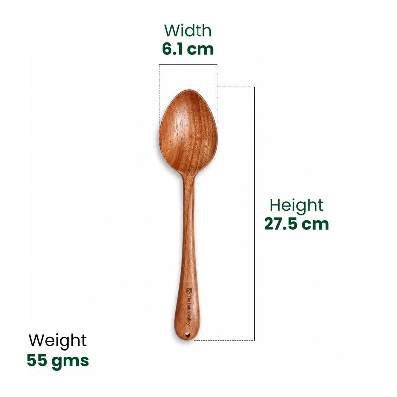 100% Natural Neem Wood Cooking & Serving Spoons/Spatula/Ladles, Set of 6, Toxin-free, Anti-microbial
