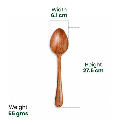 100% Natural Neem Wood Cooking & Serving Spoons/Spatula/Ladles, Set of 4, Toxin-free, Anti-microbial