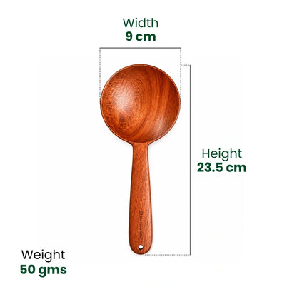 100% Natural Neem Wood Cooking & Serving Spoons/Spatula/Ladles, Set of 4, Toxin-free, Anti-microbial