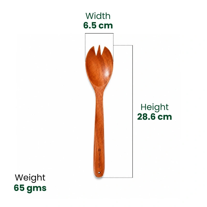 2-Piece Salad Serving Spoon Set - Neem Wood