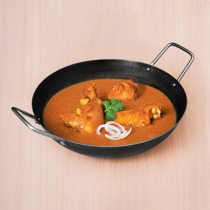 100% Pure Sheet Iron Kadai, Seasoned, Toxin-free, 1.4/2.7/4.4L, 0.6/0.9/1.4kg