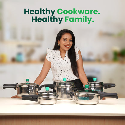 3L+5L QuicKooker Stainless Steel Pressure Cooker Combo+ Free ₹600 Wood Chopping Board, Premium Quality, Tri-ply (3 Layer) Heavy Bottom, 3Yr Warranty, ISI Certified, Induction & Gas