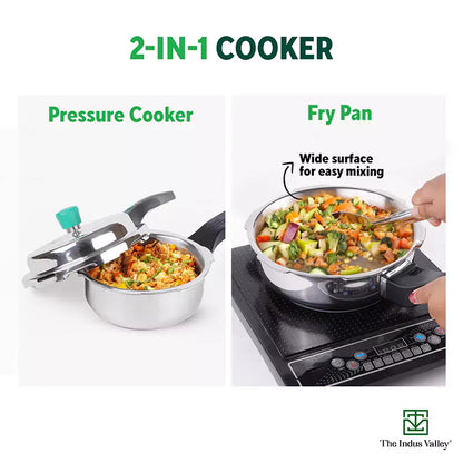 Buy Premium Tri ply Stainless Steel Pressure Pan Cooker at Best Price The Indus Valley