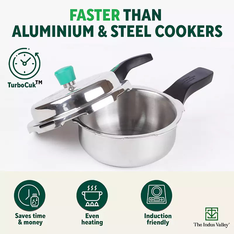 Buy Premium Tri ply Stainless Steel Pressure Pan Cooker at Best Price The Indus Valley
