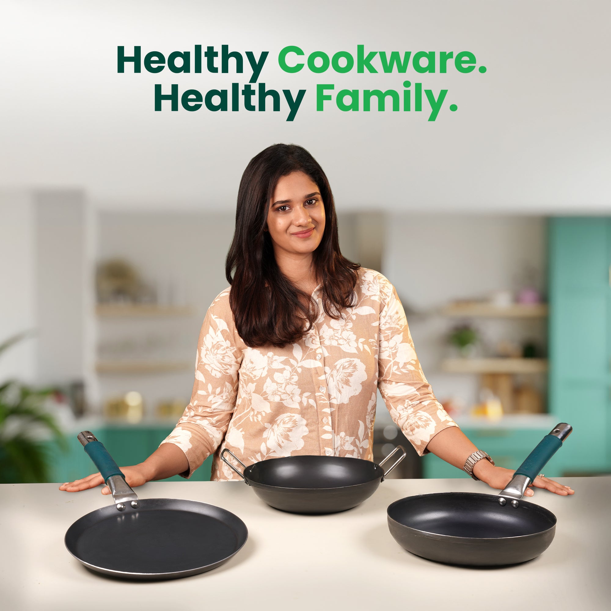 100% Pure Iron Cookware Set: (25.4cm)Kadai+ (26.3cm)Tawa+ (25.4cm)Fry Pan, Toxin-free Sheet Iron, Pre-seasoned, Induction & Gas, Kitchen Set for Home, Free ₹400 Tadka Pan