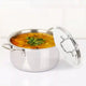 TurboCuk Tri-ply Stainless Steel Casserole/ Cooking Pot/ Sauce Pot+ Steel Lid, Premium Quality, 3 Layer Thick Body, 100% Toxin-free, Non-stick, Induction & Gas, 2.1L