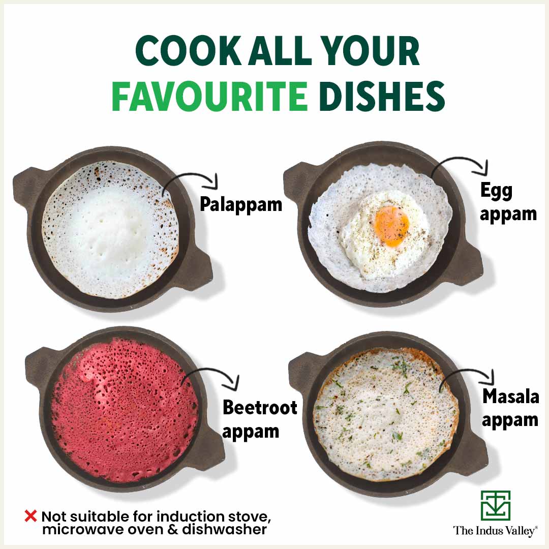 Buy Super Smooth Cast Iron Appam Pan with Lid Online at Best Prices ...