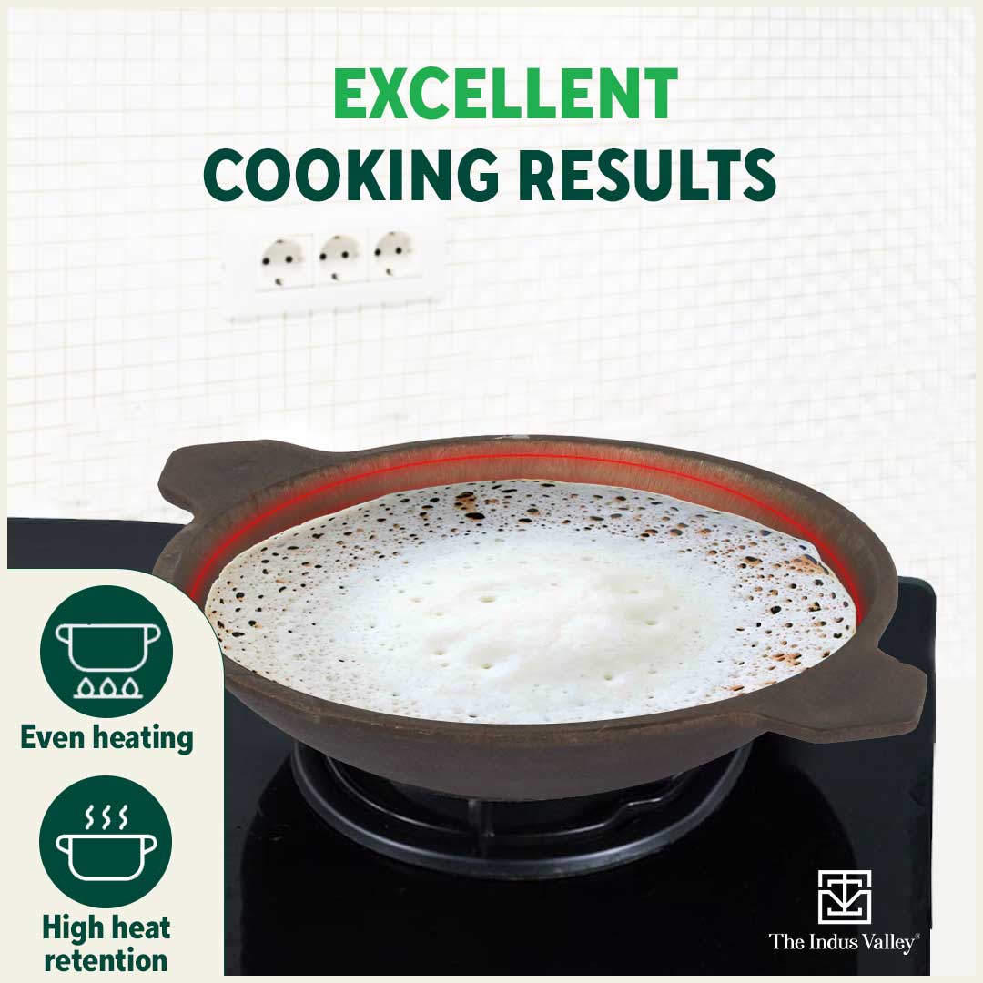Iron Appam Pan With Stainless Steel Lid – Viha Online