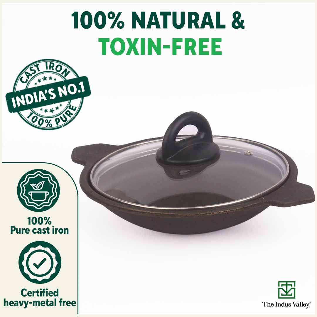 Buy Super Smooth Cast Iron Appam Pan with Lid Online at Best Prices – The  Indus Valley