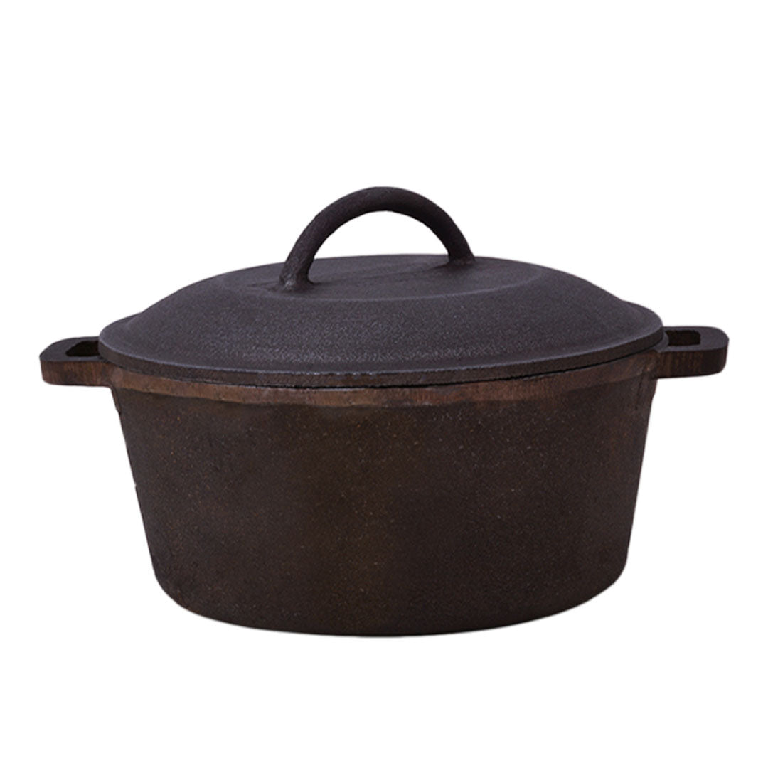 CASTrong Cast Iron Dutch Oven/ Casserole with Lid,Pre-seasoned, 100% Pure, Toxin-free, Induction, 5 Liter, 6.83kg