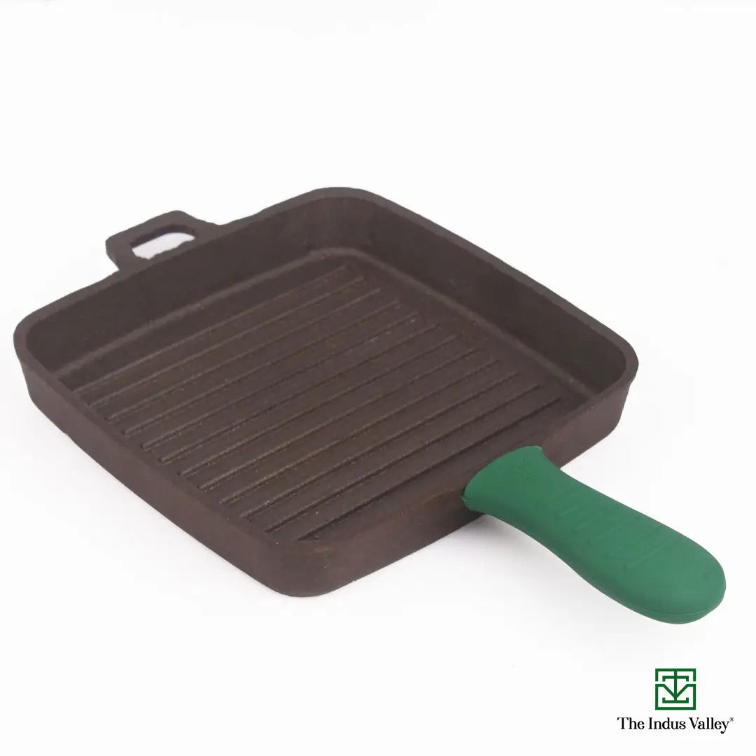 grill pan with silicon handle 