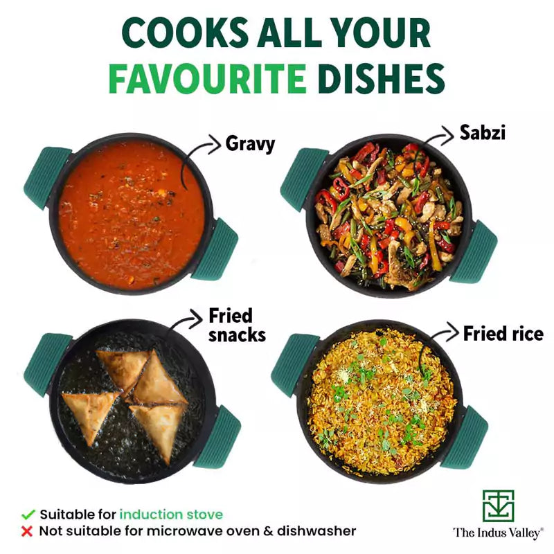 Buy Best Cast Iron Deep Kadai / Kadhai Online in India at Best Prices