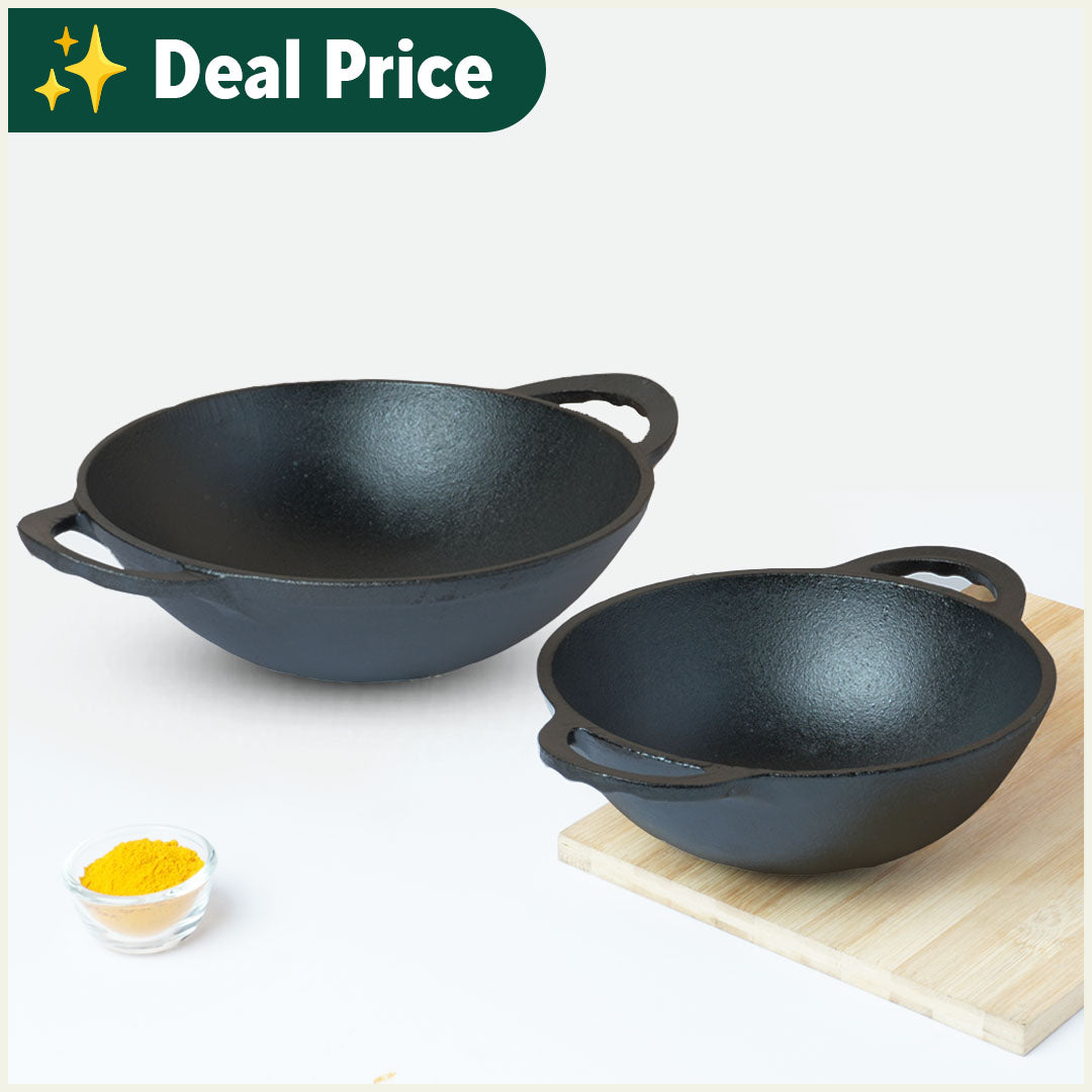 Buy Cast Iron Kadai Set Online at Best prices in India Upto 40 OFF