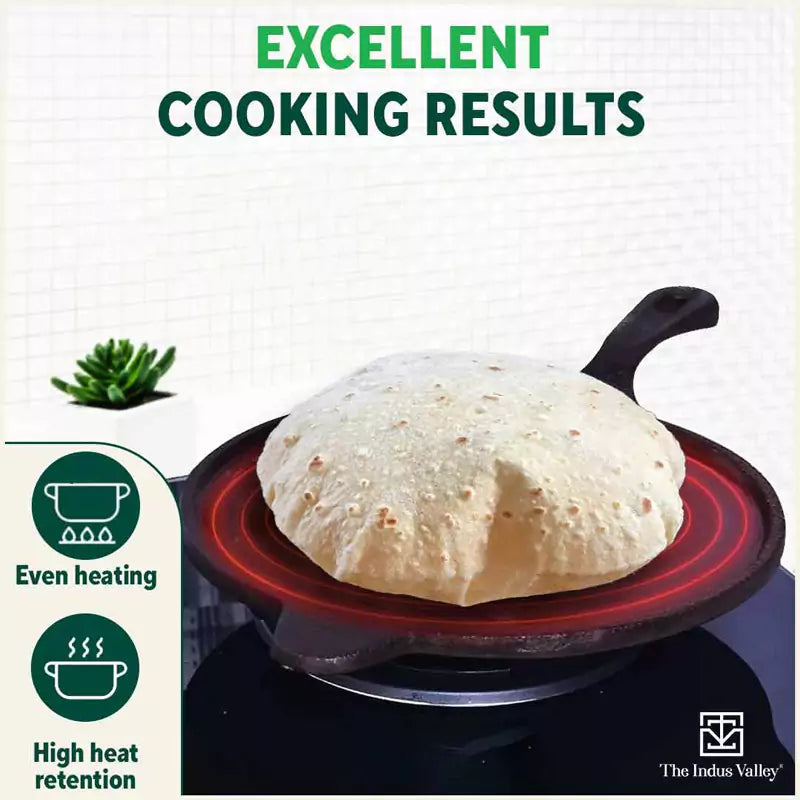 pre seasoned cast iron dosa tawa
