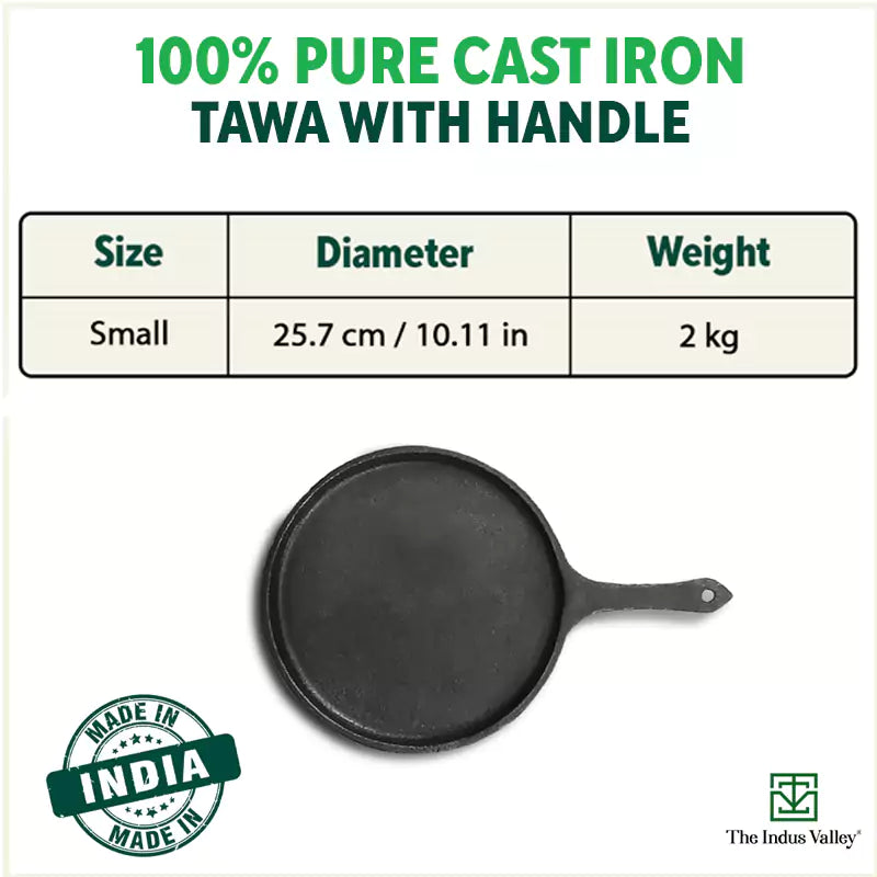cast iron tawa with handle