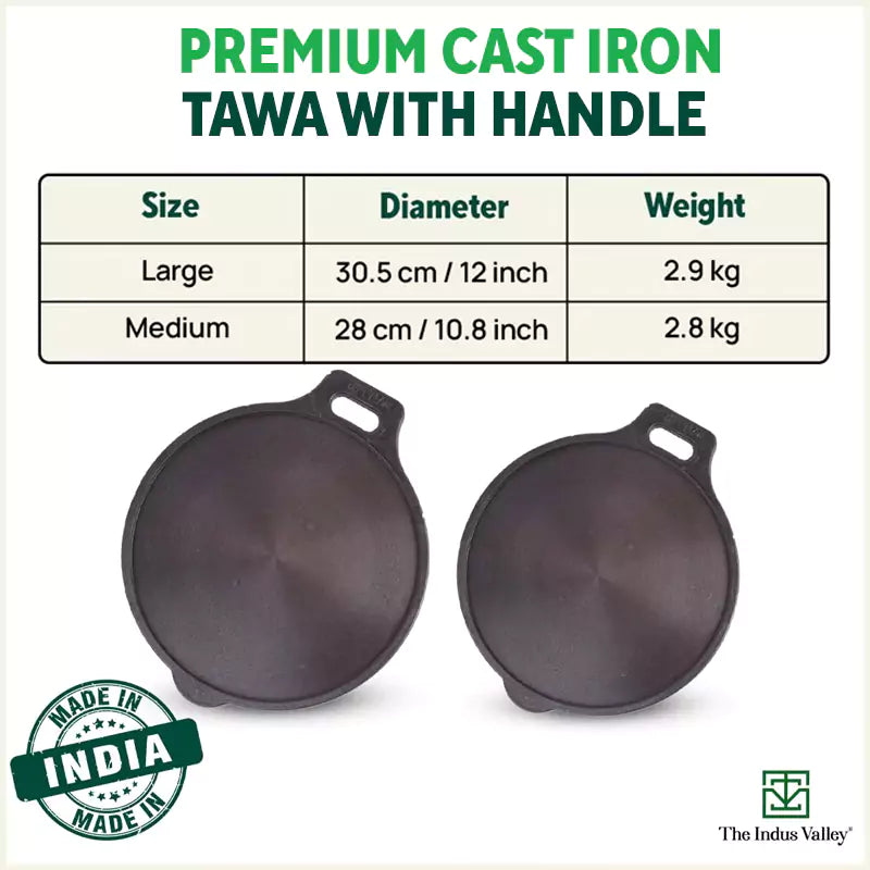 pre seasoned cast iron tawa