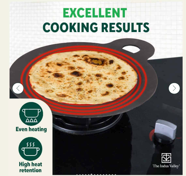 100% Pure Sheet Iron Tawa 30.5cm + Free ₹ 110 Spatula, Pre-seasoned, Toxin-free  1.8 / 1.4 kg