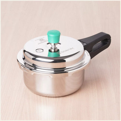RapidCuk Tri-ply Stainless Steel Pressure Cooker, Premium Quality, 3 Layer Thick Body, Heavy Bottom, 100% Safe, ISI Certified, 5 Yr Warranty, Induction & Gas, 2/3/5L