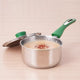 Tri-Steel Stainless Steel Tea/Milk Pan+ Lid, Premium Quality, Tri-ply (3 Layer) Bottom, Soft-touch Handle, 100% Toxin-free, Non-stick, Induction & Gas, 1.6L, 16cm H