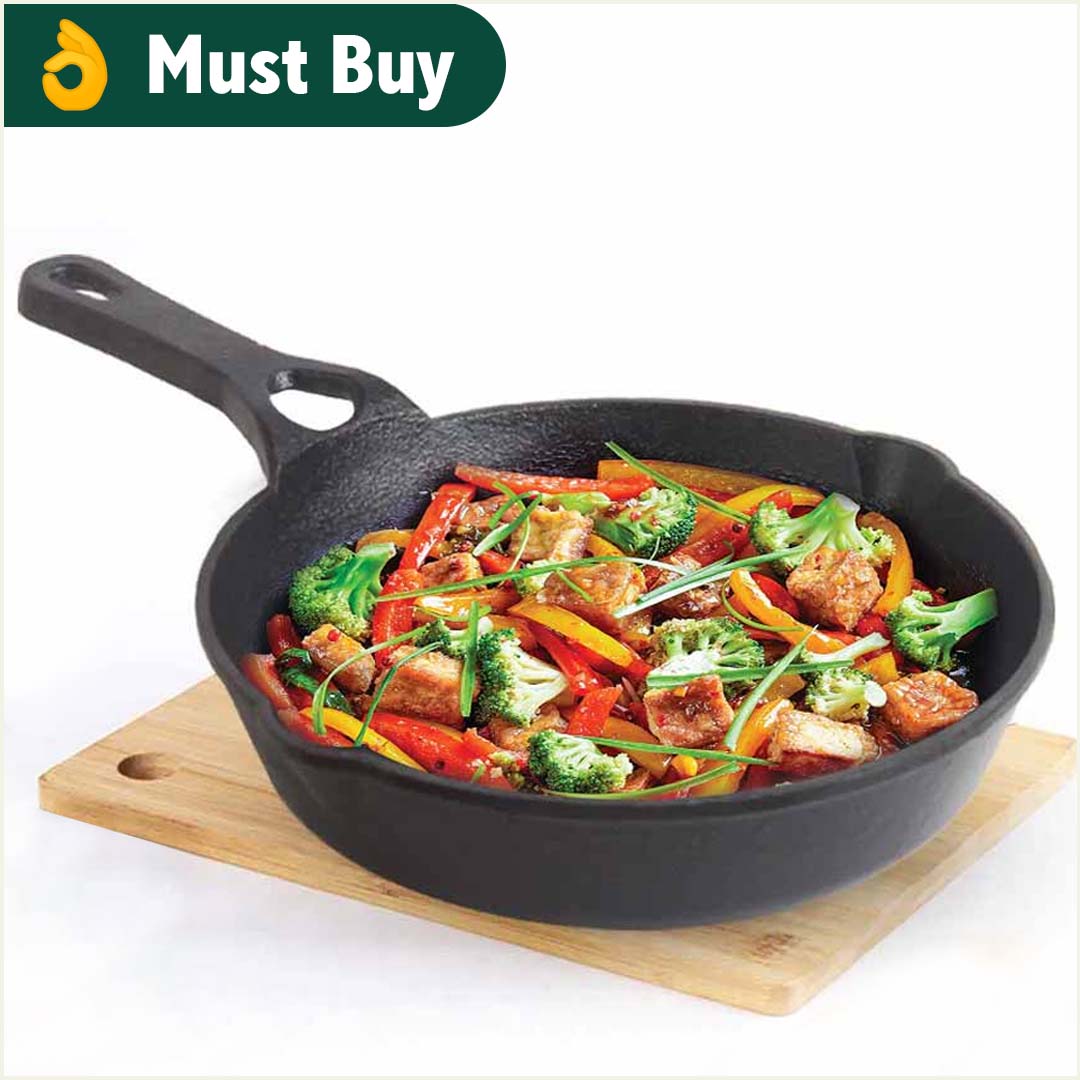 CASTrong Cast Iron Fry Pan/Skillet, Pre-seasoned, Natural Nonstick, 100% Pure, Toxin-free, Induction