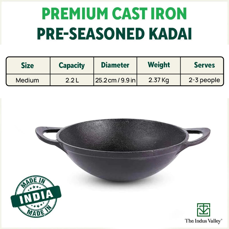 indus valley cast iron kadai kadhai 