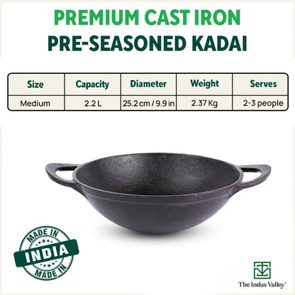 indus valley cast iron kadai kadhai 