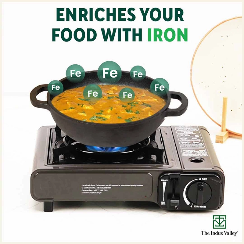 CASTrong Cast Iron Cookware Set: (30.2cm)Tawa+ (25.4cm)Kadai, Kitchen Set for Home, Pre-seasoned, 100% Pure, Toxin-free, Induction, Free ₹400 Tadka Pan
