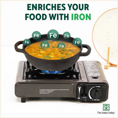 CASTrong Cast Iron Cookware Set: Tawa+ Kadai, Kitchen Set for Home, Pre-seasoned, 100% Pure, Toxin-free, Induction, Free ₹400 Tadka Pan