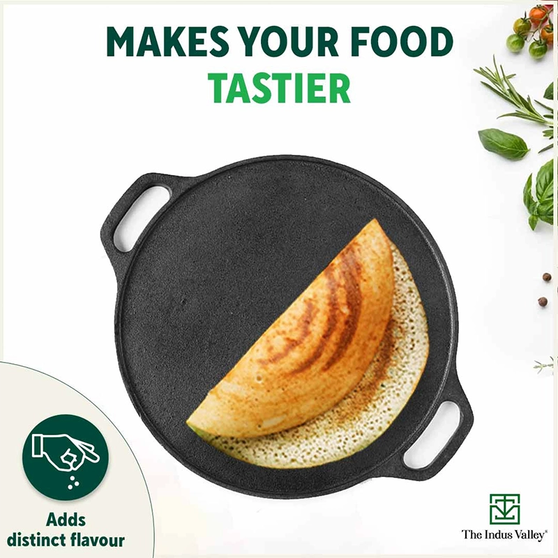 CASTrong Cast Iron Cookware Set: (30.2cm)Tawa+ (25.4cm)Kadai, Kitchen Set for Home, Pre-seasoned, 100% Pure, Toxin-free, Induction, Free ₹400 Tadka Pan