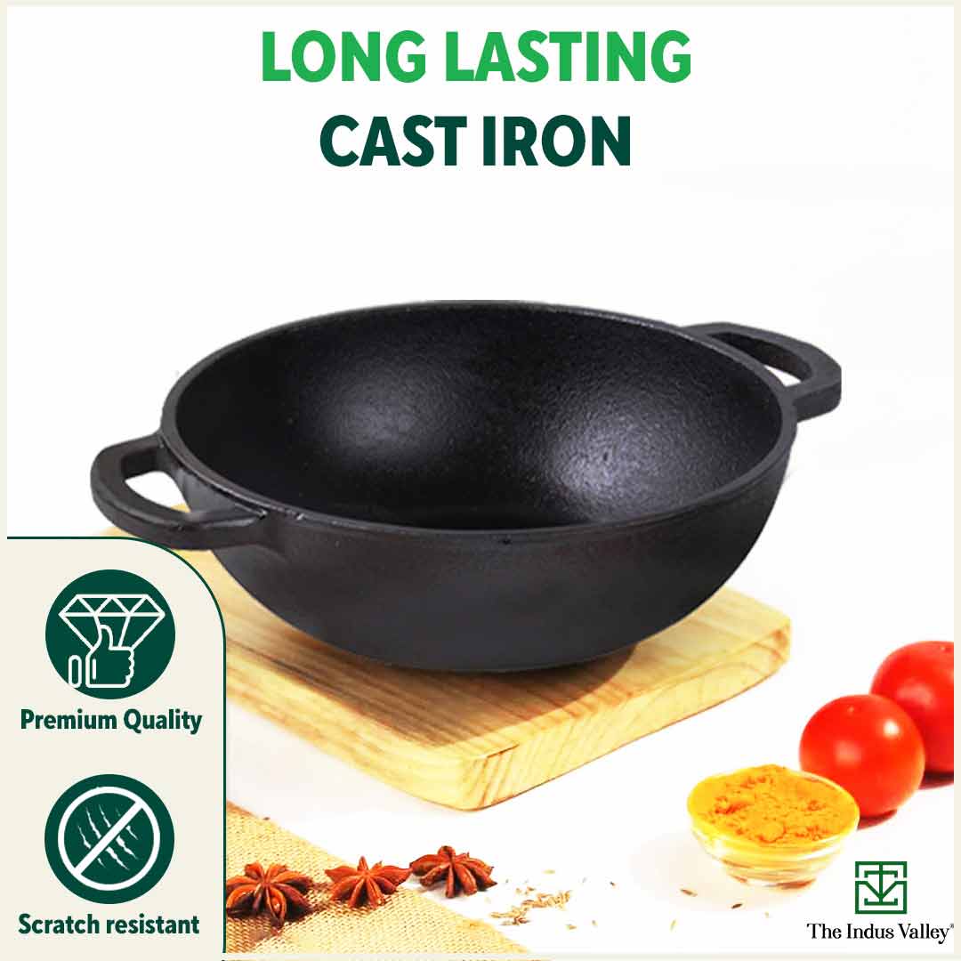 best cast iron pre-seasoned kadai in india