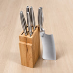Premium Stainless Steel Knife Set of 5 with Wooden Stand
