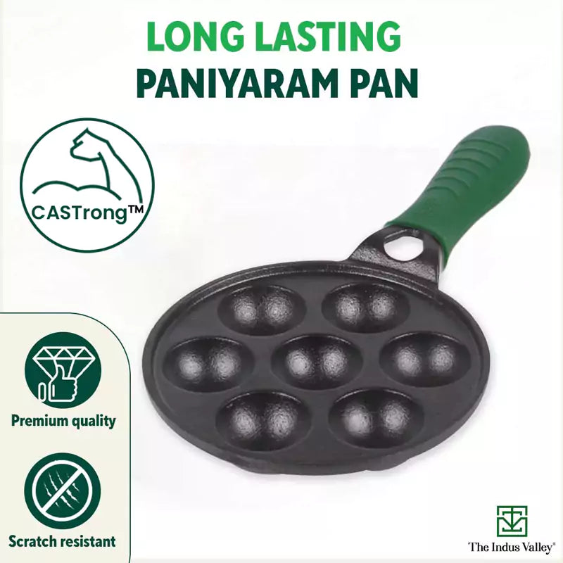 Buy The Indus Valley Black Cast Iron Combo of 9 Pit Non Stick Paniyaram and Appam  Pan Online at Best Prices in India - JioMart.