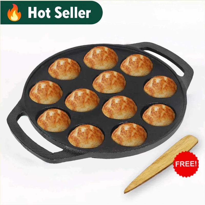 Buy Best Cast Iron Kuzhi Paniyaram/Appe/Ponganalu Pan 12 Pit Online