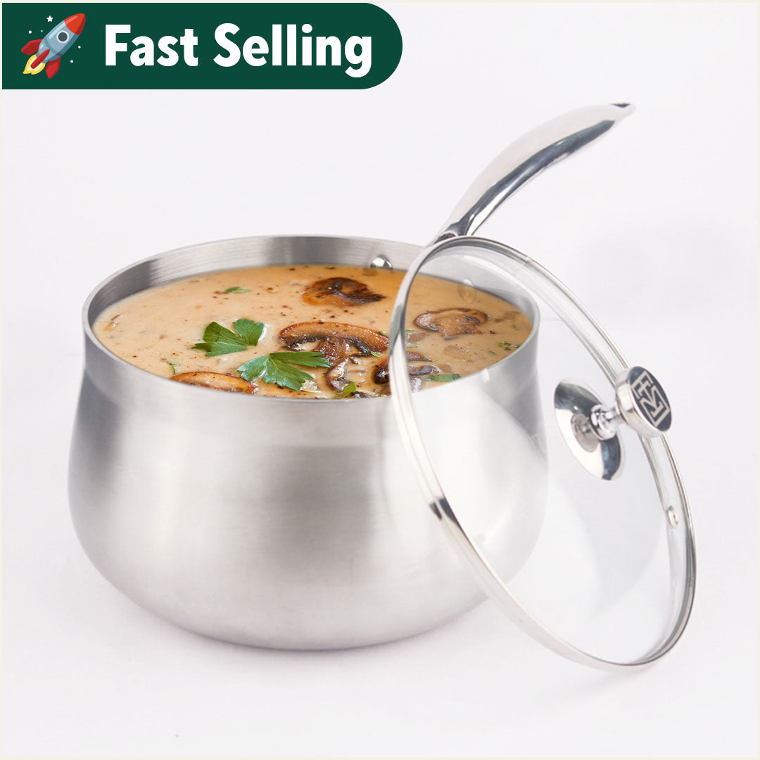 Buy Best Saucepan / Tea pan / Milk Pan with Glass Lid Online in India