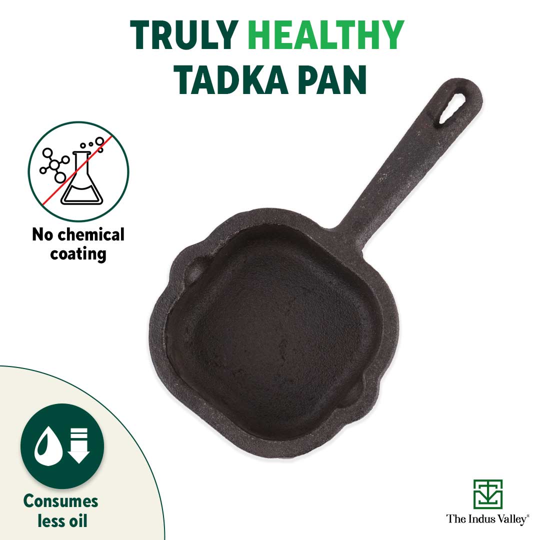 Super Smooth Cast Iron Frypan+ Free ₹400 Tadka Pan, Pre-seasoned, Nons –  The Indus Valley