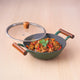 Titanium Reinforced Enamel Coated Cast Iron Kadai, 24.9 cm / 2.3L, Glass Lid, Toxin-Free, Induction & Gas Compatible