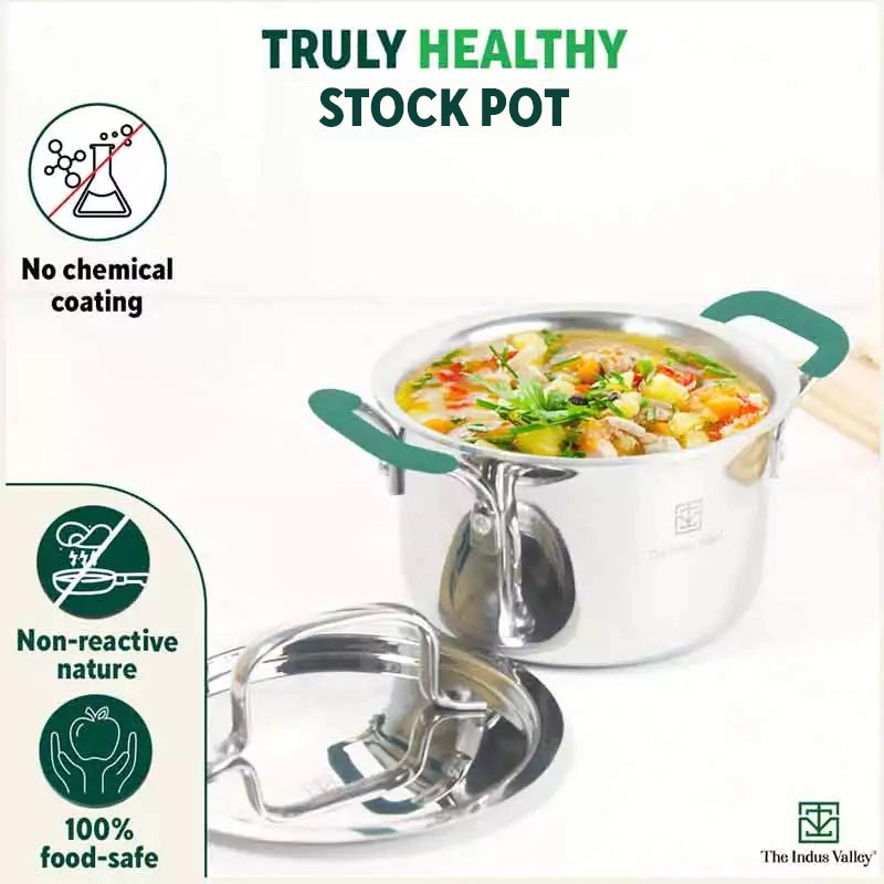 TurboCuk Tri-ply Stainless Steel Casserole/Sauce Pot/Cooking Pot, Premium 3 Layer Body, Cool Silicone Handles, Induction,Very Small, 1.4L