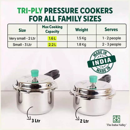 Buy Best Quality Triply Stainless Steel Pressure Cooker Combo Online