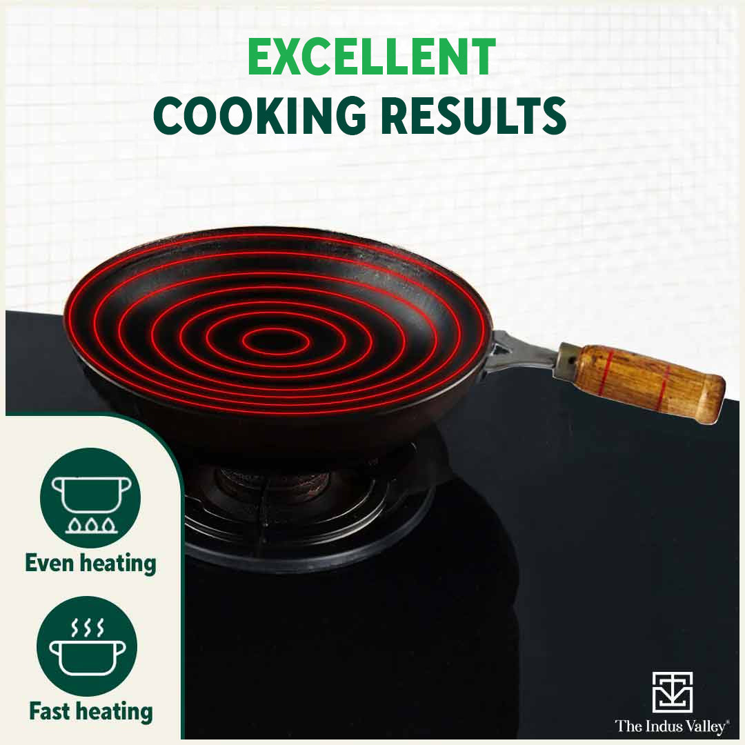 100% Pure Sheet Iron Wok with Wooden Handle, Seasoned, Toxin-free, 2.2/4.2L, 1/1.5kg