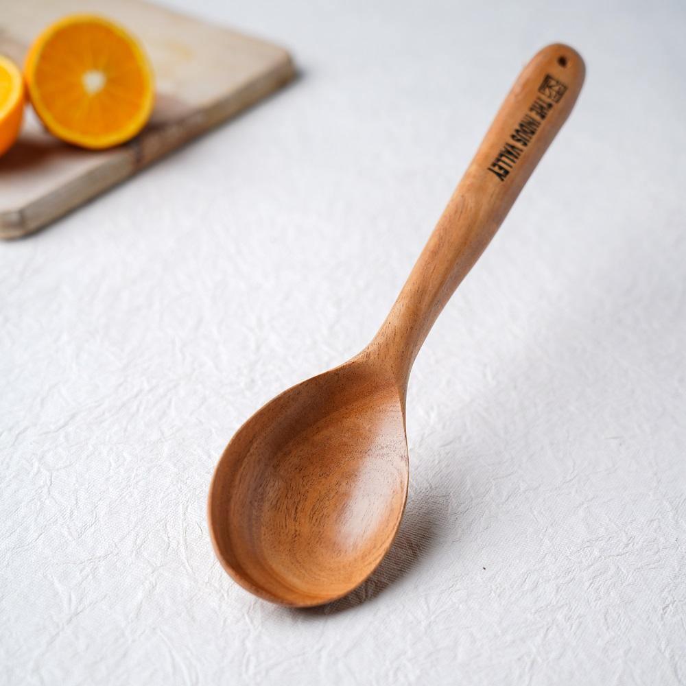 Neem Wood Cooking Spoon – Stir Oval (30cm | Handmade | 100% Natural) - The Indus Valley