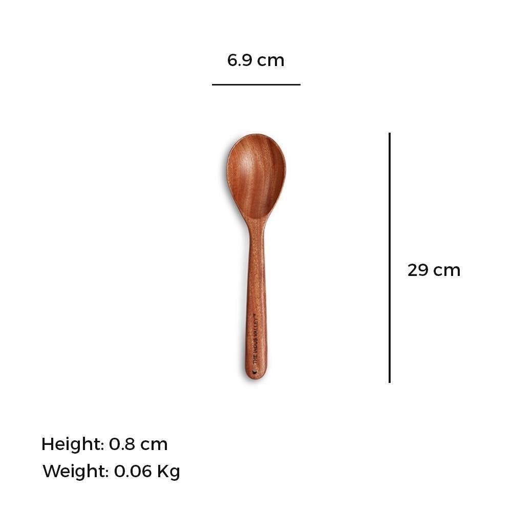 Neem Wood Cooking Spoon – Stir Oval (30cm | Handmade | 100% Natural) - The Indus Valley
