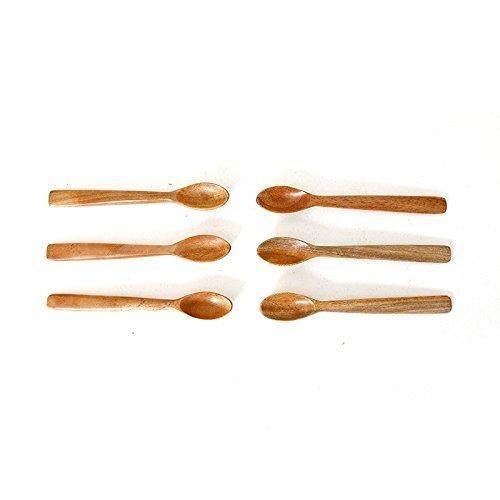 Neem Wood Masala Spoon-Set Of 6 (12 cm) - The Indus Valley