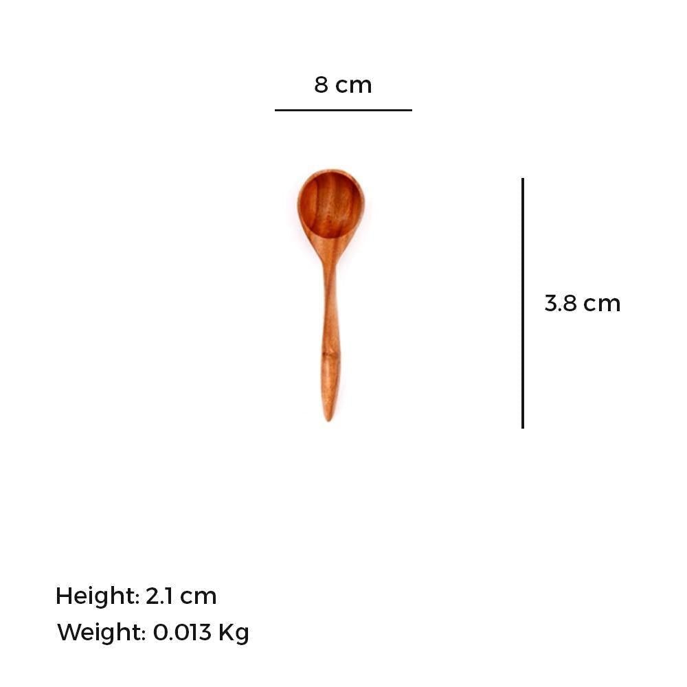 Neem Wood Serving Spoon - Set of 6 - (Soup Spoon) | 19 cm - The Indus Valley