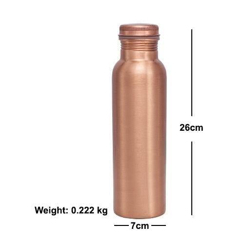 Pure Copper Water Bottle -1000 ml (Lacquer Finish) - The Indus Valley