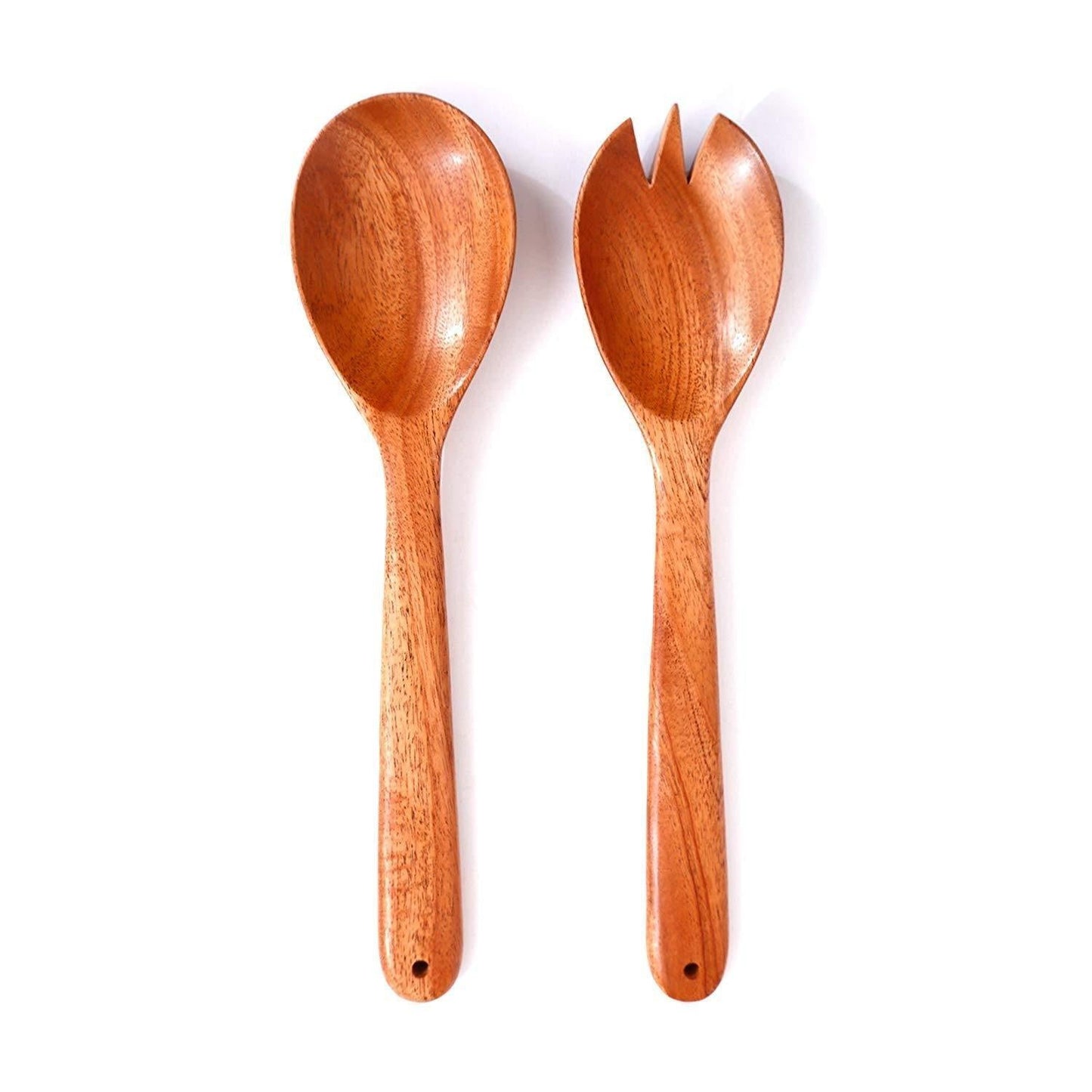Neem Wood Salad Spoon Set of 2 | durable & Scratch free | The Indus Valley