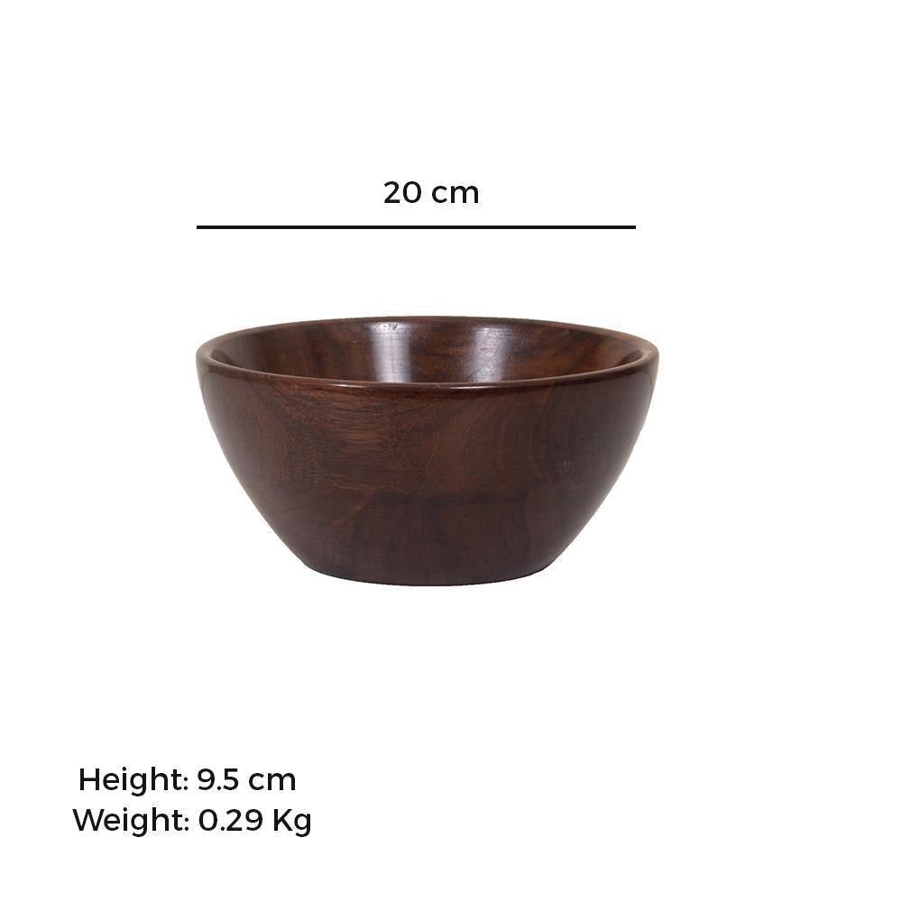 Sheesham Wood Salad/Snack Bowl | 7.8 Inch Diameter - The Indus Valley