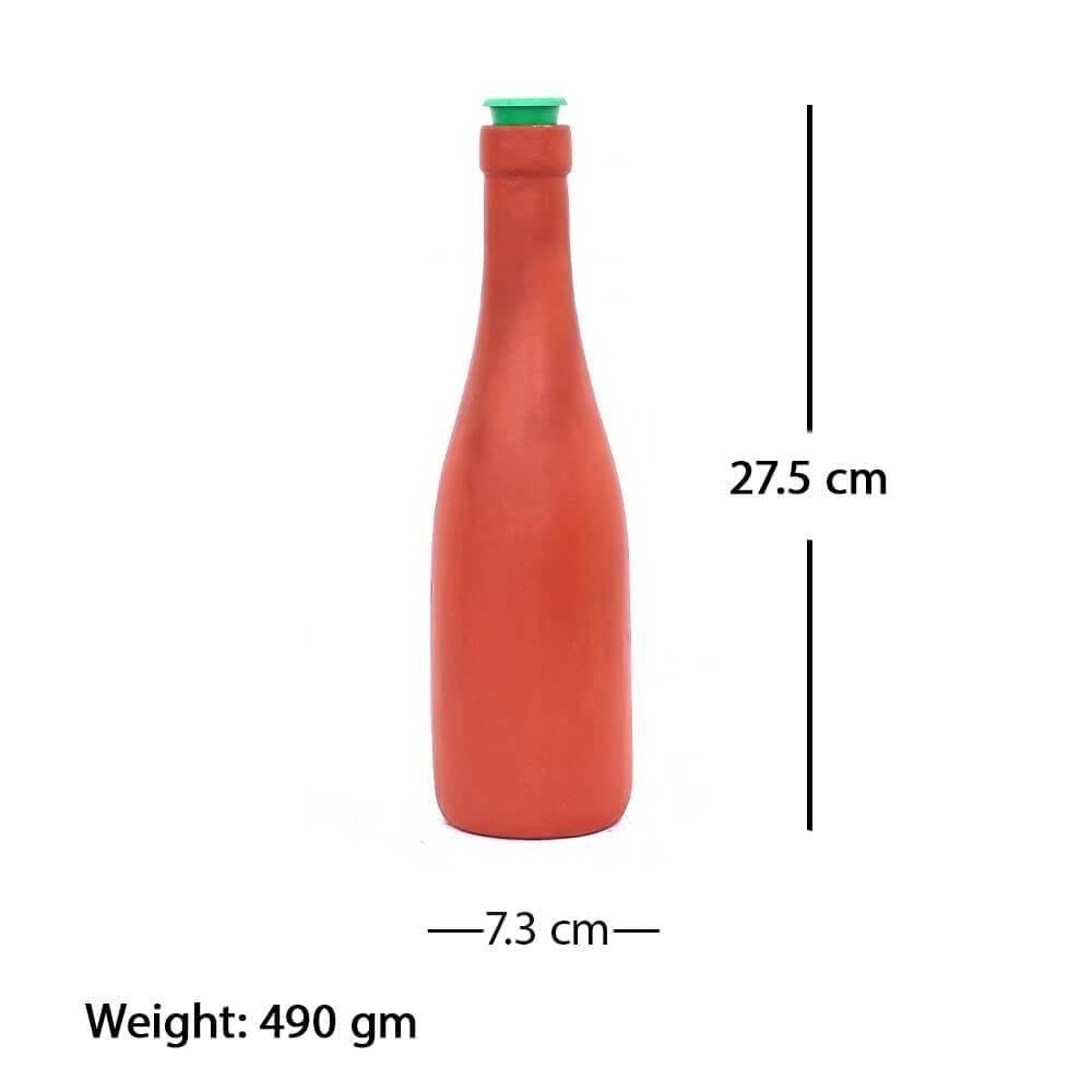 Terracotta Water Bottle Green Cork (600ml) - The Indus Valley